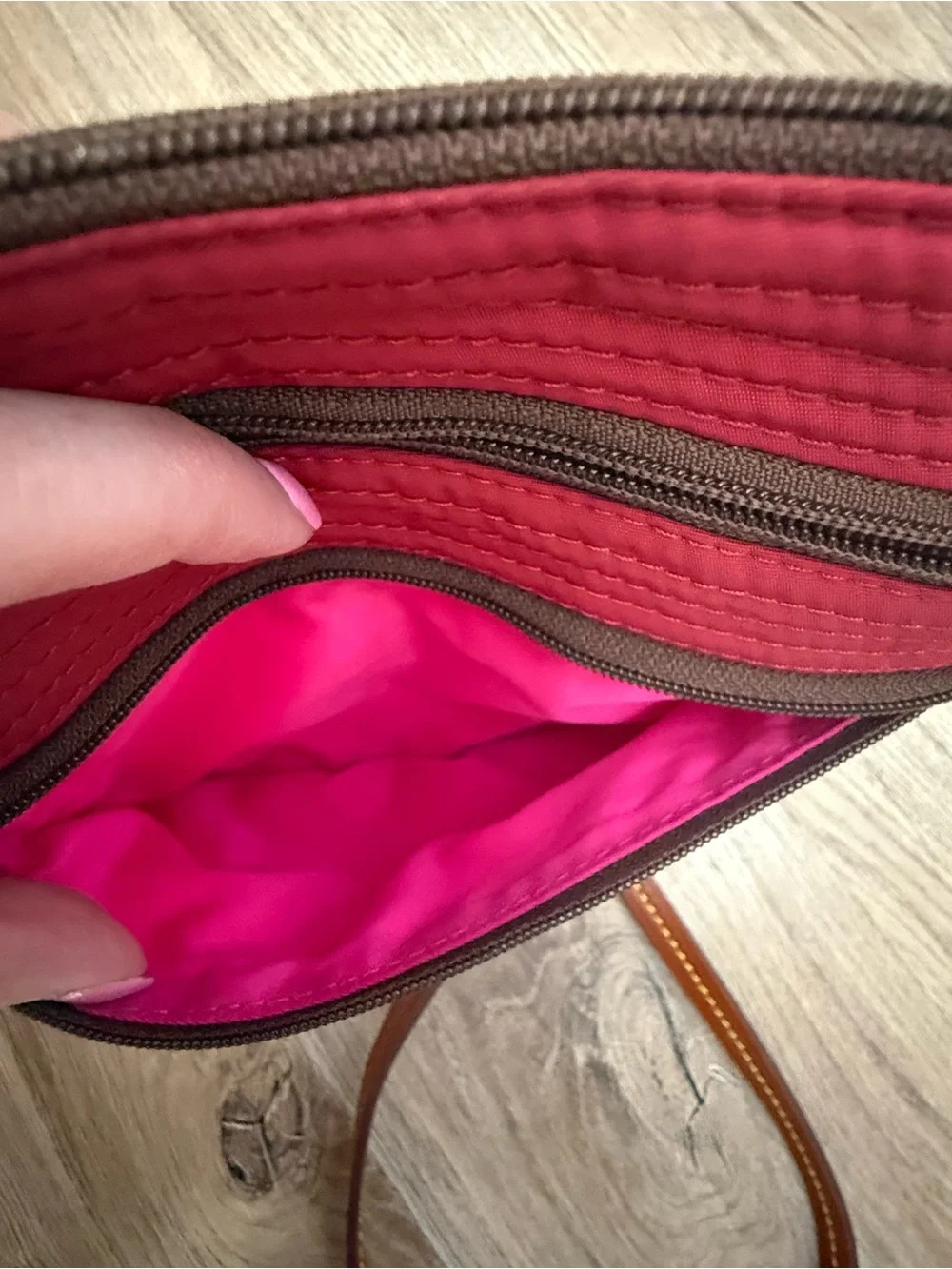Vintage Dooney & Bourke Nylon Triple Zip Crossbody
